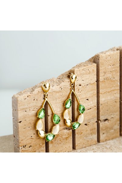Boise Atelier Lioren Green Steel Earring |   Steel Earrings