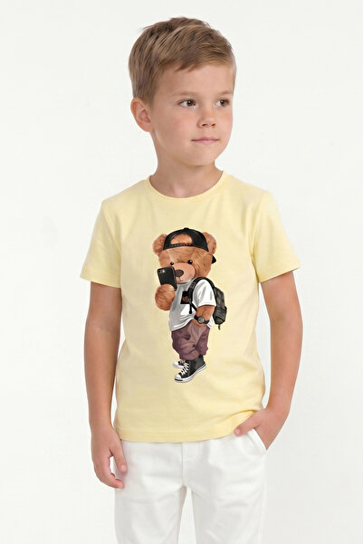 Modmey Παιδικό μπλουζάκι με στάμπα και κοντά μανίκια για αγόρια B2