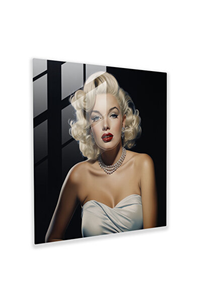 Gerçekçi Marilyn Monroe Temperli Cam Tablo - Modern Sanat ile Özenli Detaylar