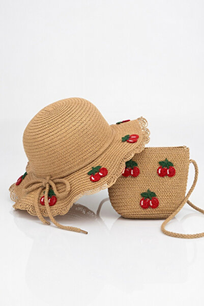 Mollycrush Σετ δώρου για κορίτσια με φιγούρα κεράσι, ψάθινο καπέλο και τσάντα...