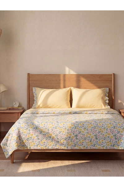 LC Waikiki Ανοιξιάτικο θεματικό βολάν με λεπτομέρειες, διπλό πικέ, 100% βαμβάκι