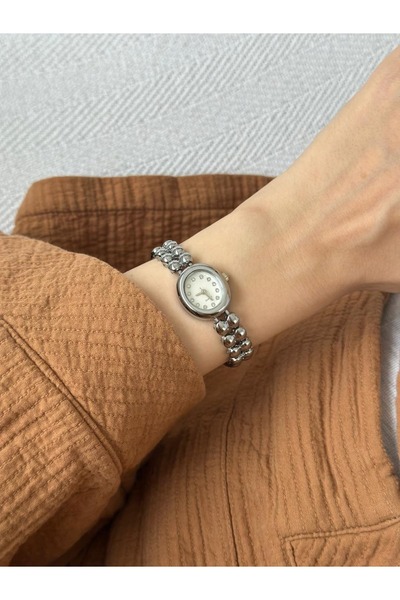 MERW Jolly Model Silver White Metal Cord Women Wrist Watch