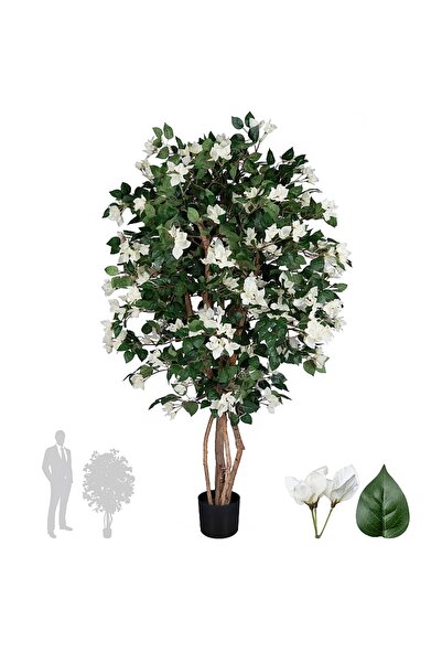 Roberto Rossi Copac artificial H150cm Bougainvilea cu flori albe