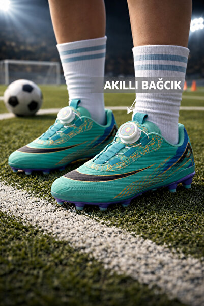 Babetty Erkek Çocuk Otomatik Akıllı Bağcıklı Halısaha Ve Futbol Kramponu Kauç...