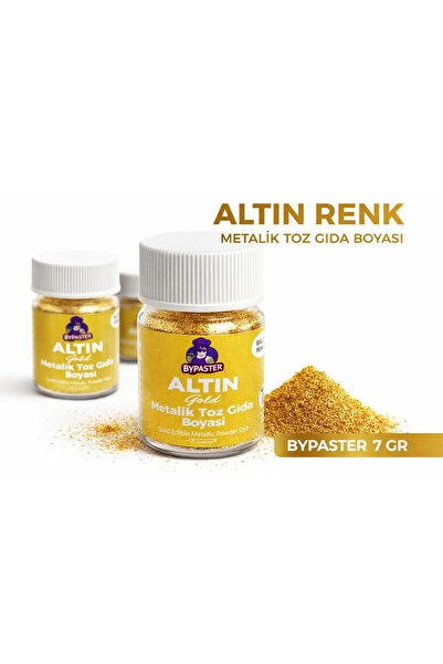 By Paster Altın Metalik Toz Gıda Boyası 7 Gr – Parlak Gold Efekt