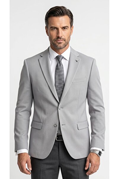 Plus Scorpion Slim Fit Pique Woven Men's Blazer Jacket – Modern Stylish Casua...