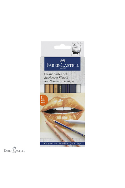 Faber Castell Set de desen Faber-Castell Pitt cu 6 piese pentru schițe clasic...