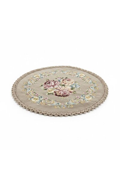 Yeshome Collection Covoraș decorativ rotund de 40 cm Royal Bouquet Goblen Fis...