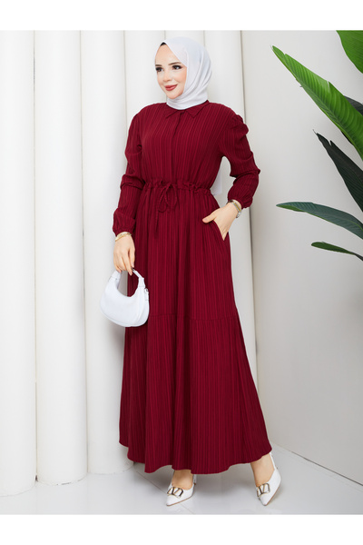 ECK MODA Γυναικείο φόρεμα νέας σεζόν με χαλαρή εφαρμογή, κρυφά κουμπιά, λεπτο...