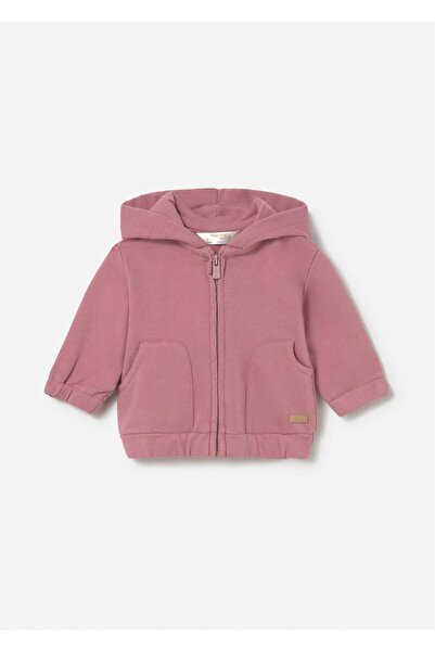 MAYORAL Kız Bebek Kapüşonlu Fermuarlı Sweatshirt Gül Kurusu 1488