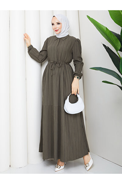 ECK MODA Γυναικείο φόρεμα νέας σεζόν με χαλαρή εφαρμογή, κρυφά κουμπιά, λεπτο...