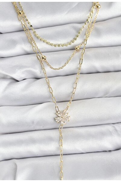 Gold çoklu kolye