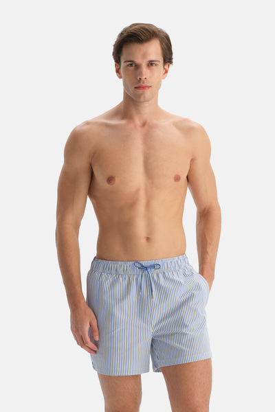 Dagi Λευκό-ινδιγκό ριγέ κοντό σορτς