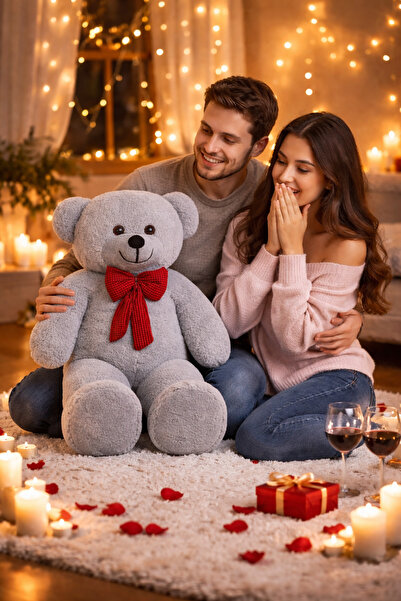 Özgüner Oyuncak 80 cm Papyonlu Peluş Ayıcık – Büyük Boy Sevimli Oyuncak & Sev...