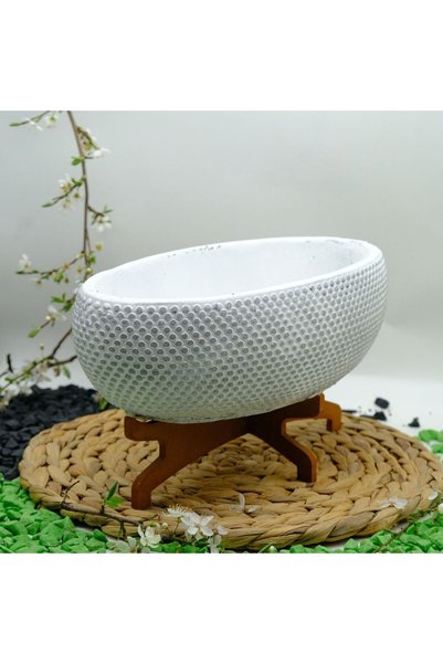 ADAA BENEKLİ OVAL MODEL AYAKLI BETON SAKSI
