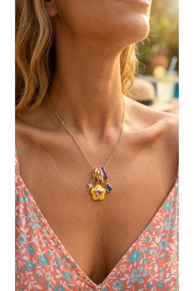 İNN JEWELLERY Çelik Kolye Kararmaz Antialerjik Renkli Figürlü (2 YIL İTHALATÇ...
