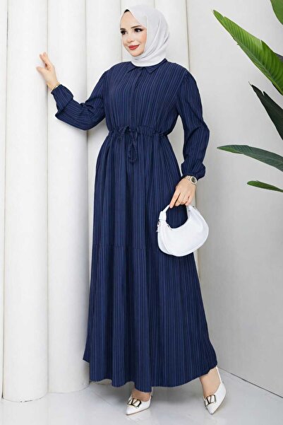 ECK MODA Γυναικείο φόρεμα νέας σεζόν με χαλαρή εφαρμογή, κρυφά κουμπιά, λεπτο...