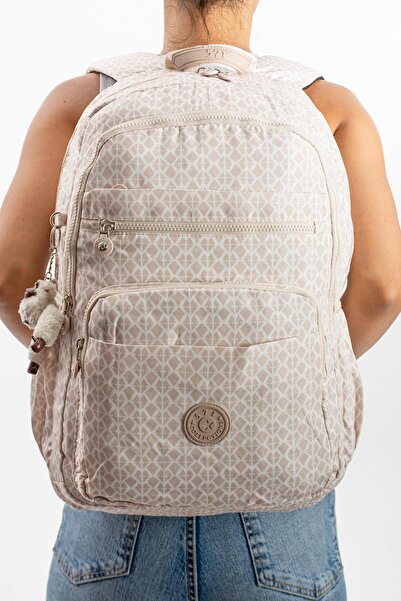 NEMO BAGS Unisex Cream Backpack School Bag Laptop and Travel Bag Waterproof S...