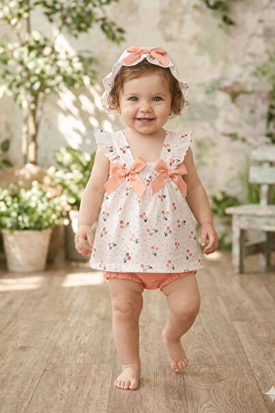 Milanlı Kids Girl's Summer Cotton Set with Hat as a Gift