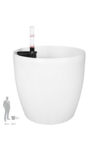 Roberto Rossi Ghiveci inteligent H20xD22 cm Classico cu set complet udare alb...