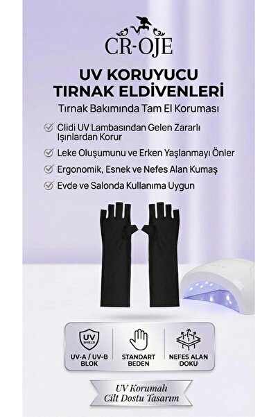 CROJE KALICI OJE UV Koruyucu Nail Art Kalıcı Oje Eldiveni, Jel ve Protez Tırn...