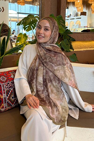 lamelif Rose Flower Pattern Fresh Shawl Mint Green