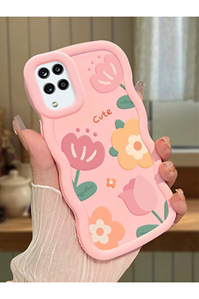 ucuc Samsung Galaxy A12/M12 Uyumlu Pembe Silikon Kılıf Kamera Korumalı Darbe ...