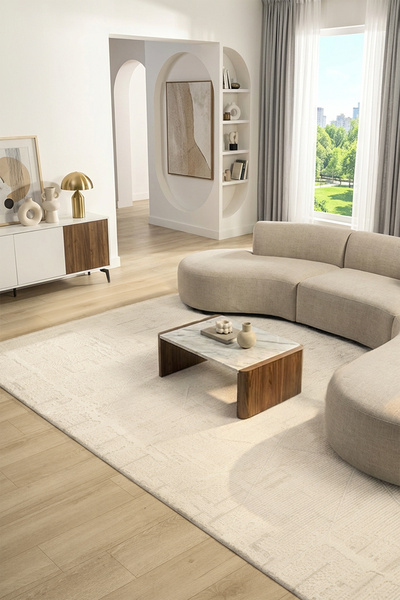 CASERA HOME New Dream Beyaz Halı Modern Dokuma Halı Salon Oturma Odası Yatak ...
