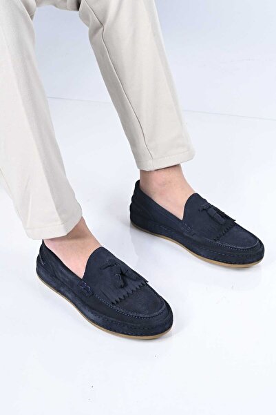 Bestello Laceless Tasseled Rubber Sole Genuine Leather Loafer 174-302 Men's S...