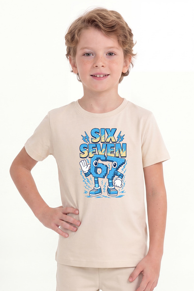 Modmey Παιδικό μπλουζάκι με στάμπα και κοντά μανίκια για αγόρια B5