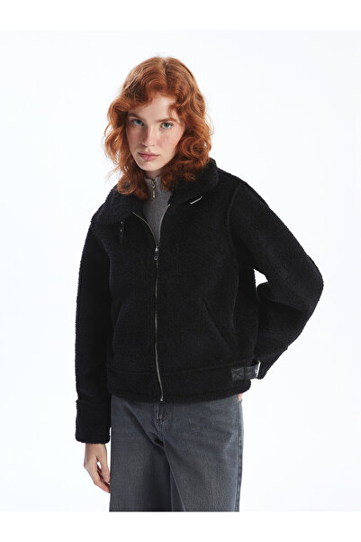 LC Waikiki Collared Neck Women's Fur Overcoat