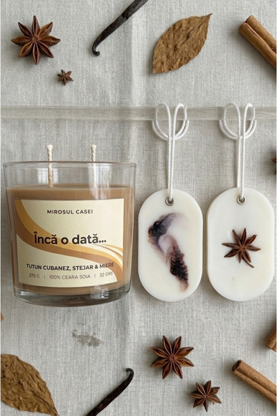 oemco 100% Soy Wax Gift Set - The Scent of Home - "Once Again..." - Tobacco, ...