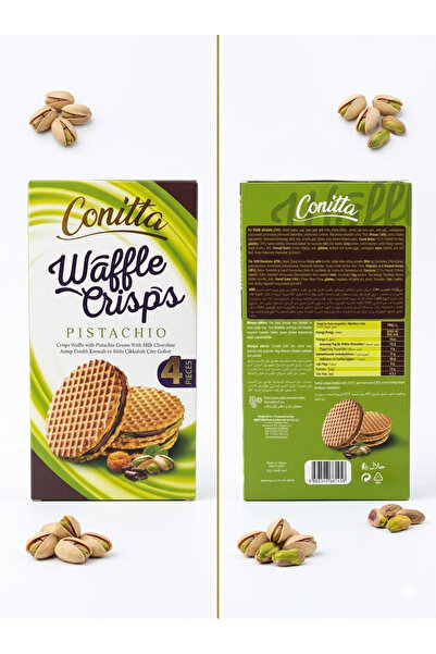 CONİTTA Waffle Crisps Antep Fıstıklı Kremalı ve Sütlü Çikolatalı Çıtır Gofret...