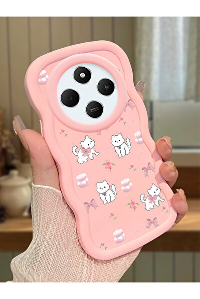 ucuc Redmi 14C 4G/5G Uyumlu Pembe Silikon Kılıf Kamera Korumalı Darbe Emici T...