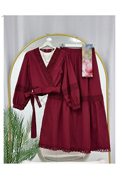 VOLT CLOTHİNG Lace-Up Waisted Skirt Suit