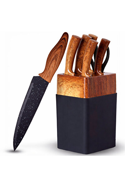 zola Σετ μαχαιριών κουζίνας 7 τεμαχίων με βάση και ενσωματωμένο ακονιστήρι, 5...