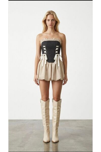 Bak'ap Premium Design Τζιν Κορσέ - Φούστα Μπαλόνι Σετ 2 τεμαχίων