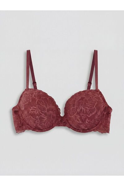 LC Waikiki Sparkling Choices by Shining Store Underwire Non-Padded Ruched T-S...