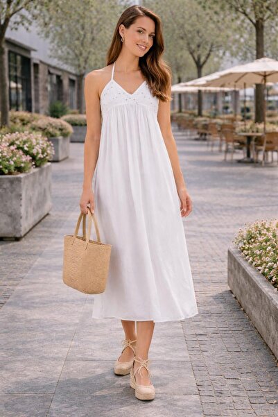 ALEXANDERGARDI Μάξι φόρεμα με λαιμόκοψη με λεπτομέρεια