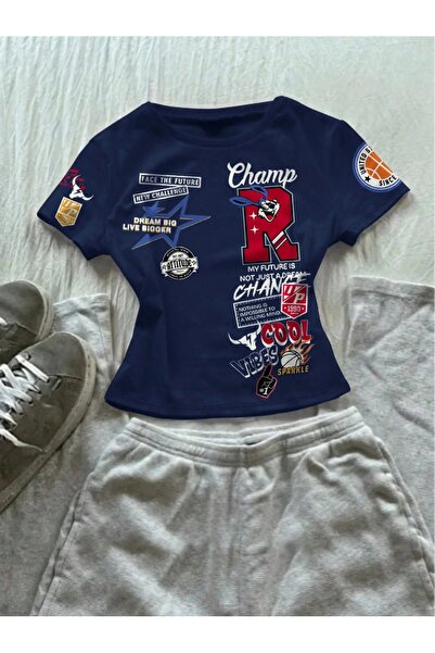 ZAVIXO Γυναικείο Crop T-Shirt Μοντέρνας Κοπής από Εύκαμπτο Ύφασμα Κομψό και Ά...