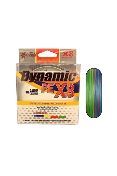CAPTAIN Dynamic Pe 8 Braided Fishing Line 300Mt Multi Color Standard - 0.18 mm