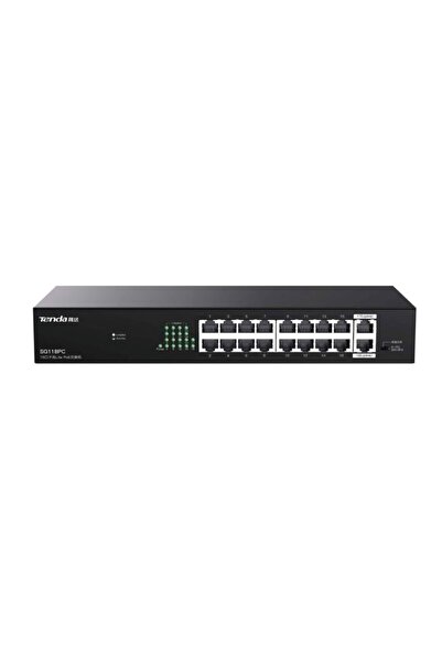 Tenda SG118PC 18 Port 10/100/1000 16 Port Poe 2 Port Uplink 167W Gigabit Yöne...