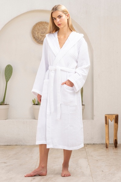 Motif Mağaza Μπουρνούζι Joone 100% βαμβακερό με κουκούλα Unisex Waffle Pique ...