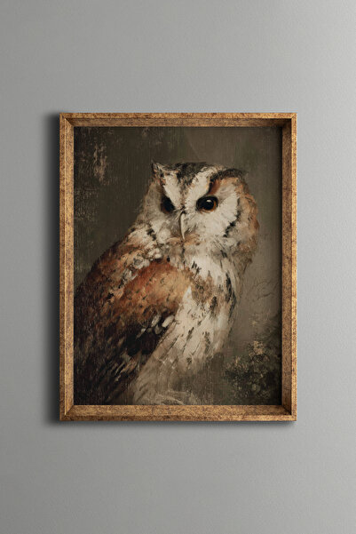 epiqart Owl Portrait - Vintage Patterned Frame - Slim Model