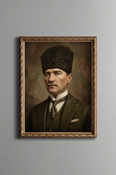 epiqart صورة أتاتورك - إطار منقوش عتيق الطراز - نموذج رفيع