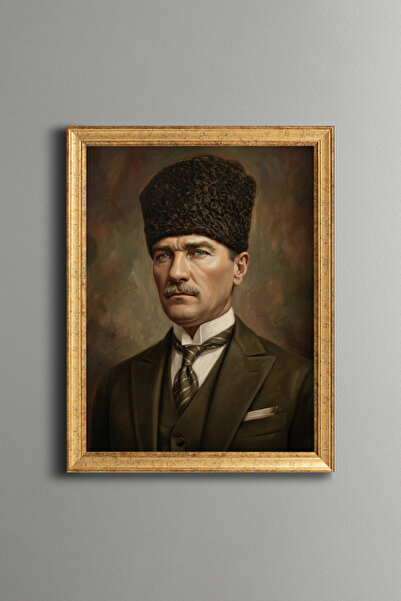 epiqart صورة أتاتورك - إطار منقوش عتيق الطراز - نموذج رفيع