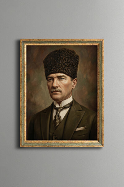epiqart صورة أتاتورك - إطار منقوش عتيق الطراز - نموذج رفيع