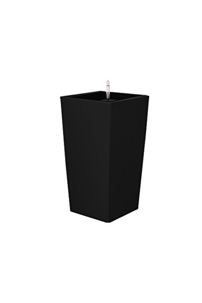 Roberto Rossi Ghiveci inteligent H105x39x39 cm RobertoRossi Cubico negru lucios