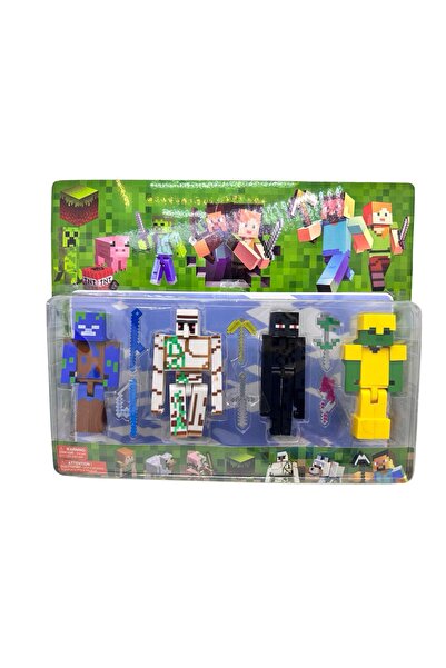 JPT Σετ 4 τεμαχίων Φιγούρες Έντερμαν Πίξελ 12 εκ.