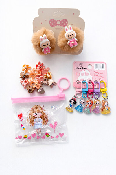 KZNovaStyle Girl's Accessory Set |   Plush Buckle, Mini Latch Buckle, Keychai...